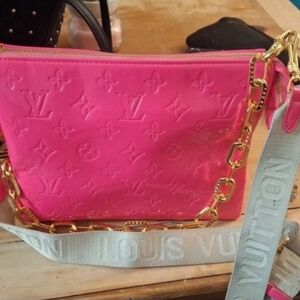 Louis Vuitton Vibrant Pink Crossbody Bag with Gold Chain